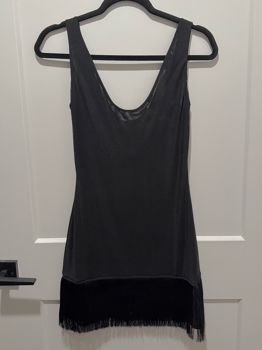 Black Fringe Mini Dress